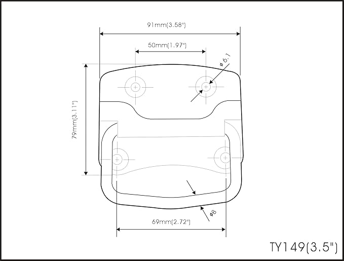 QCAA Heavy Duty Ring Pull Chest Handle for Box Lift Door Chest, 3.5", Zinc Plated, Made in Taiwan, 8 Pack