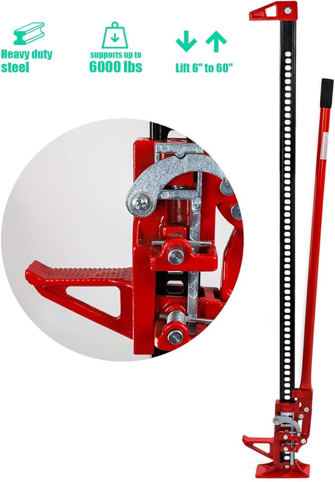 Stark USA Industry 60" Farm Tractor Truck SUV Bumper Jack Ratcheting Style Off Road Farm Jack 3-Ton Capacity Truck Lift Bumper Utility
