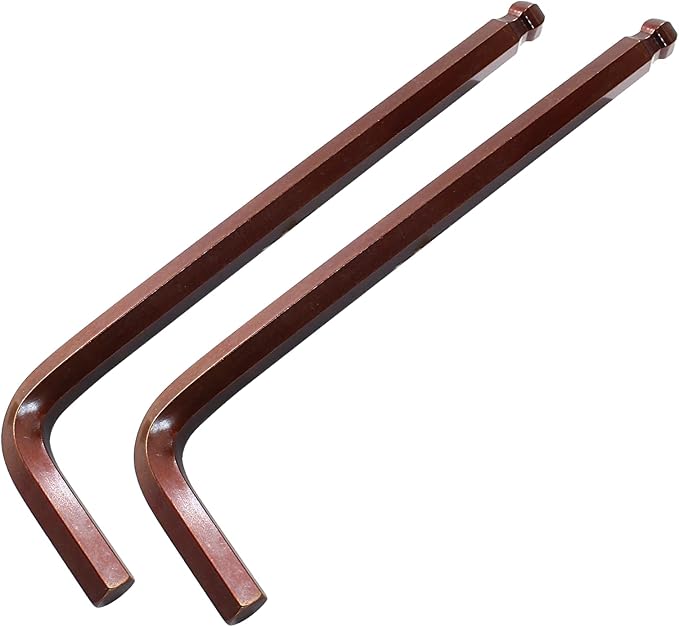 10mm Hex Allen Wrench, 2-Pack, L-Shaped, Ball End, Chrome Vanadium Steel