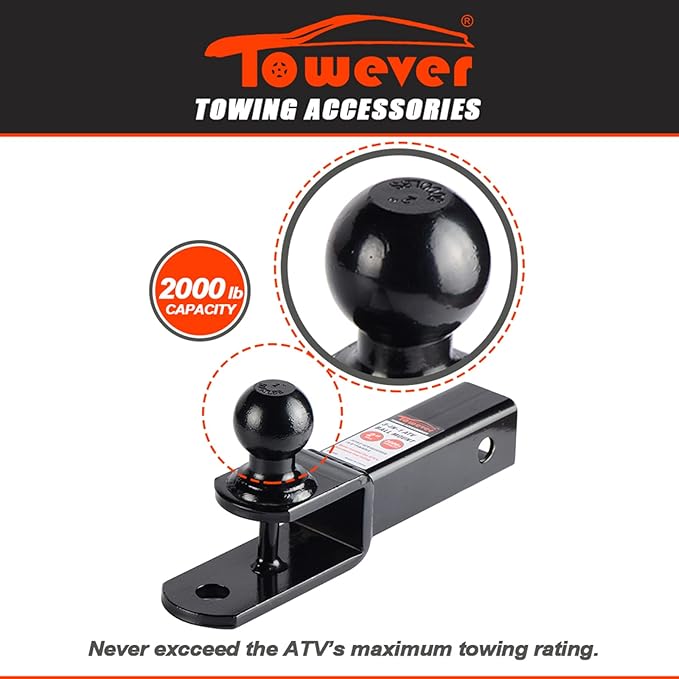 84209 2 inches ATV Receiver Hitch 3 in 1 Ball Mount with 2 inches Ball