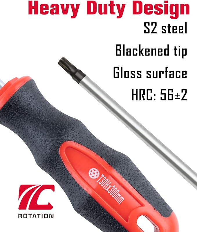 Extra Long Torx Screwdrivers, 12 inch (300mm) Magnetic Star Screwdriver, T25, Tamper Proof, Long Star Screwdriver
