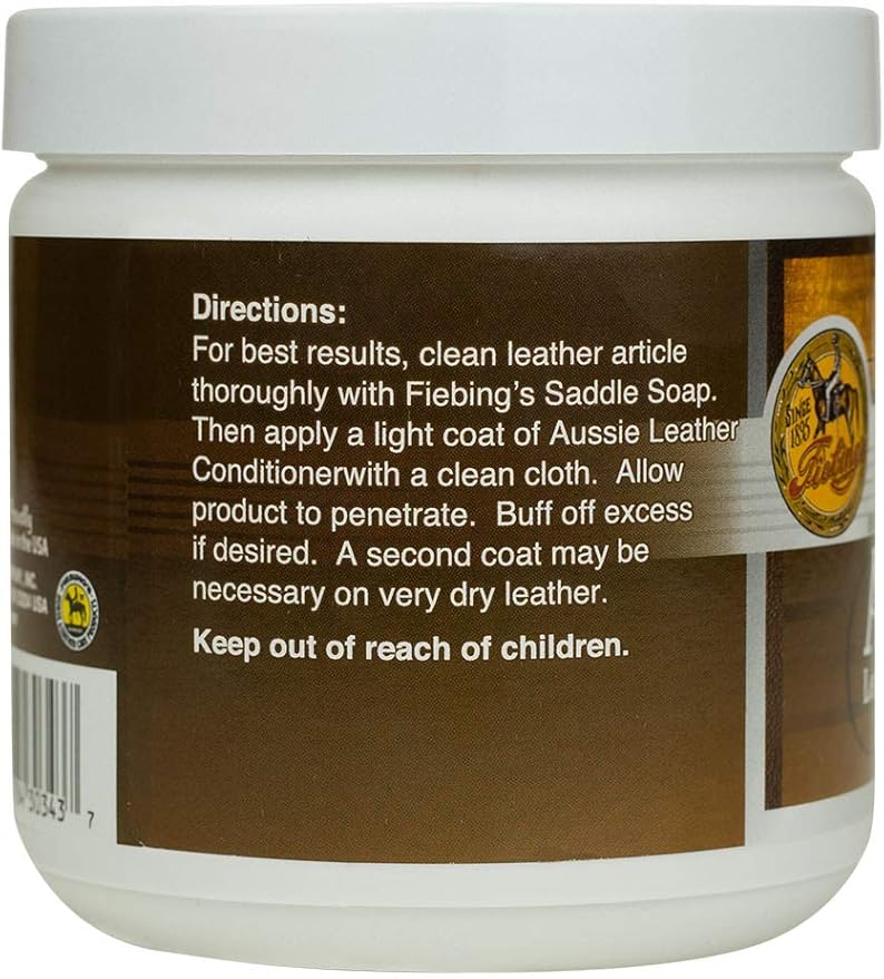 Fiebing's Aussie Leather Conditioner (14 oz) - Contains Beeswax to Withstand Hot Conditions - Preserve, Moisturize, Strengthen, Waterproof All Leathercraft, Car, Couch, Furniture, Purses, Boot, Shoe