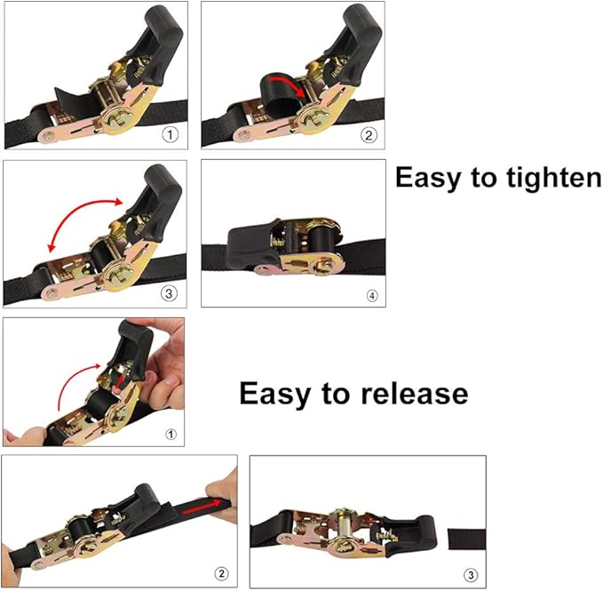 Ayaport Endless Ratchet Strap 1 inch 10 feet 2500LBS Break Strength (no Hook) Small Short Ratcheting Tie Down Motorcycle Car Roof Rack Trailer Cargo Straps