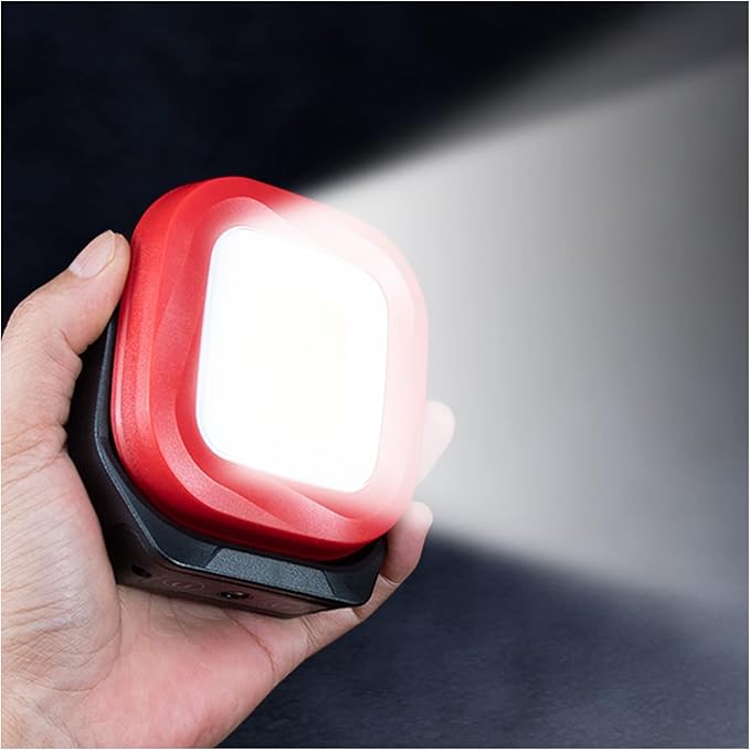 ORHOMELIFE COB LED Work Light, 42 LEDs 1000 Lumens Rechargeable Portable Magnetic Flashlight Inspection Light for Car Repair, Camping, Emergency & Job Site Lighting-2400mAh (1 PCS)