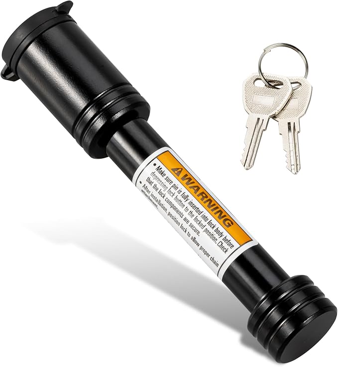 TOPSHINE Trailer Hitch Lock Black, Hitch Pin Lock with 5/8 Inch Diameter Anti-Theft Hitch Locking Pin for 2 Inch Receiver