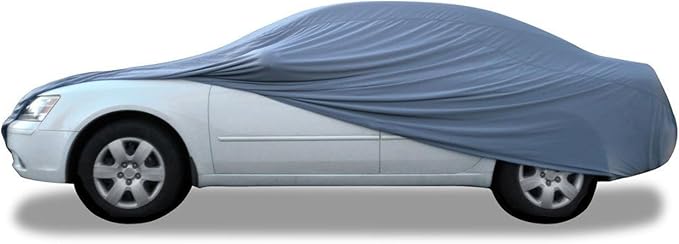 Budge Indoor Stretch Car Cover, Premium Dustproof Protection with Soft Fleece Lining, Breathable Indoor Car Cover Fits Vehicles up to 228 Inches, Gray