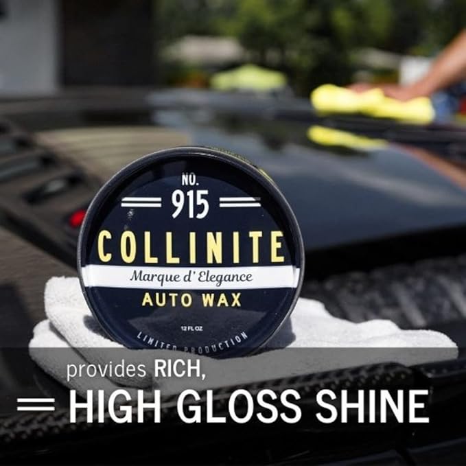 Collinite 915 Marque D Elegance Wax-Premium Carnauba+Polymer Concours Sealant. Show Car-Deep Shine & High Gloss + Durable, Long-Lasting Paint Protection for Cars, Trucks, & Motorcycles (12 fl oz)