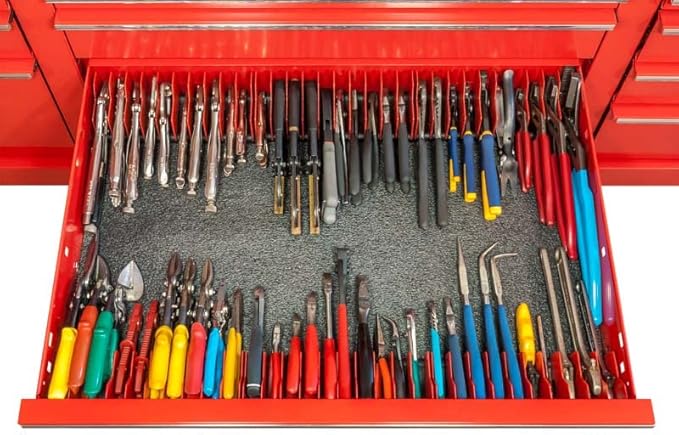Ernst Manufacturing Plier Pro Premium No-Slip Plier Organizer: Toolbox Organization Solution in Vibrant Green for Pliers, Cutters, Slip Joint Pliers - Made in USA