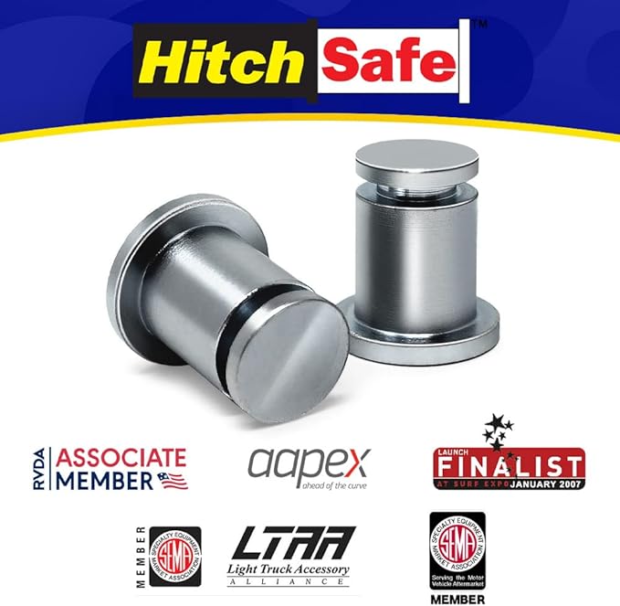 HitchSafe HS7021T Hitch Bolt Set | Hitch Bolts For Thicker Weld Receivers | Made For HitchSafe Vault - Includes 2 Extended Hitch Bolts For Large Trucks & Car Trailer Hitch | Truck Accessories