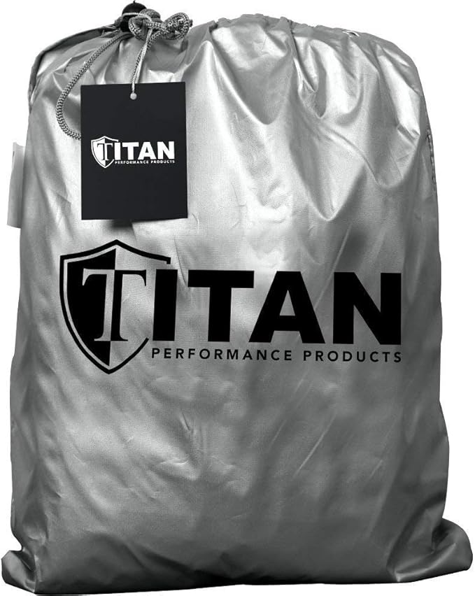 Titan Lightweight Poly 210T Car Cover for Sedans 186-202". Waterproof, UV Protection, Scratch Resistant, Driver-Side Zippered Opening. Fits Camry, Accord and More.