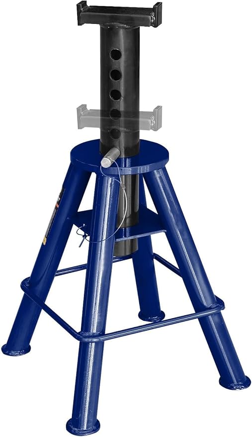 TCE 10 Ton (20,000 lb) Capacity Heavy Duty Steel Jack Stands, Medium Profile, 2 Pack, T70071 , Blue