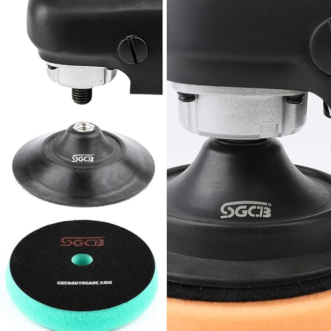 SGCB 6” RO Rotary Flexible Backing Plate, Hook-and-Loop Face 5/8” Thread PU Soft Backing Pad Used On Rotary Polisher Sander for Sanding Polishing Buffing Finishing
