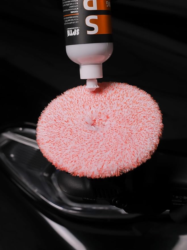 SPTA 5 Inch 125mm Body Repair Polishing Pad Set - 6 Pcs Buffing Pads with Sponge, Wool and Micro-Fiber for Car Detailing