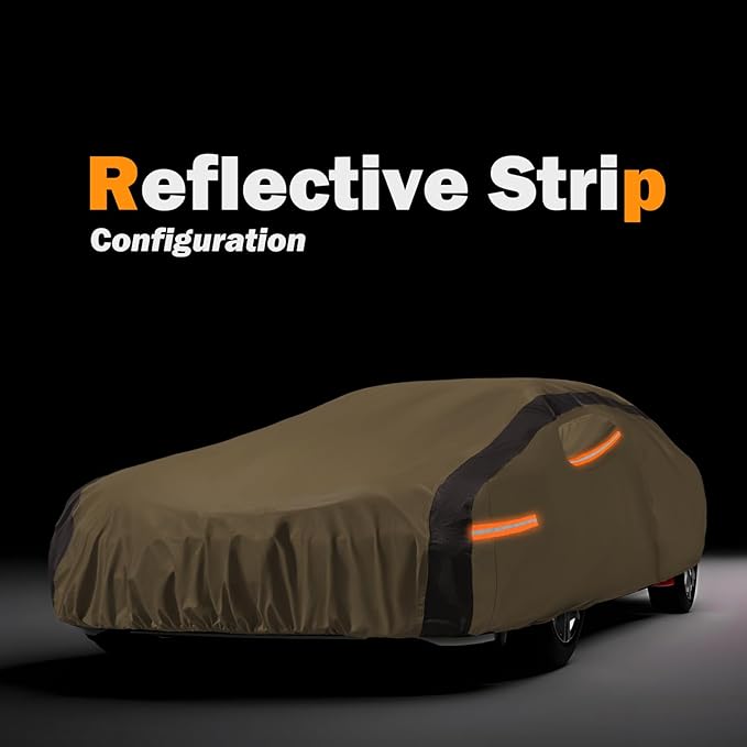 Car Cover Waterproof All Weather Compatible with Dodge Challenger SXT, GT, Hellcat, R/T, SE, Daytona, SRT, SRT8, Outdoor Anti-UV Sun Rain Protection Full Exterior Cover