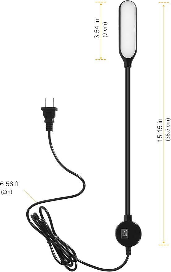 Sewing Machine Light LED Flexible Gooseneck Work Lamp with Magnetic Mount Base for Workbench Lathe Drill Press