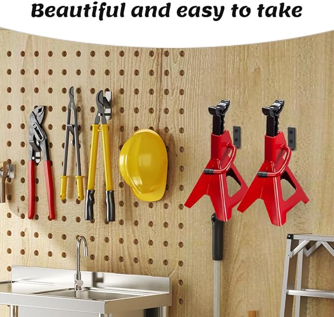 Jack Stand Wall Mount Organizer, Car Jack Stands Wall Hooks, Heavy Duty Stainless Steel Holder Hook, Universal Jack Stands Garage Accessories Fits 2 & 3 & 4 & 5 & 6 Ton Jack Stands