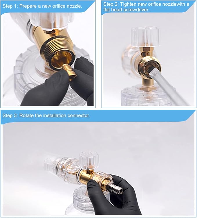 MroMax 2Pcs 1.25mm Foam Orifice Nozzle Tip, Brass Universal Thread Tips for Snow Foam Lance