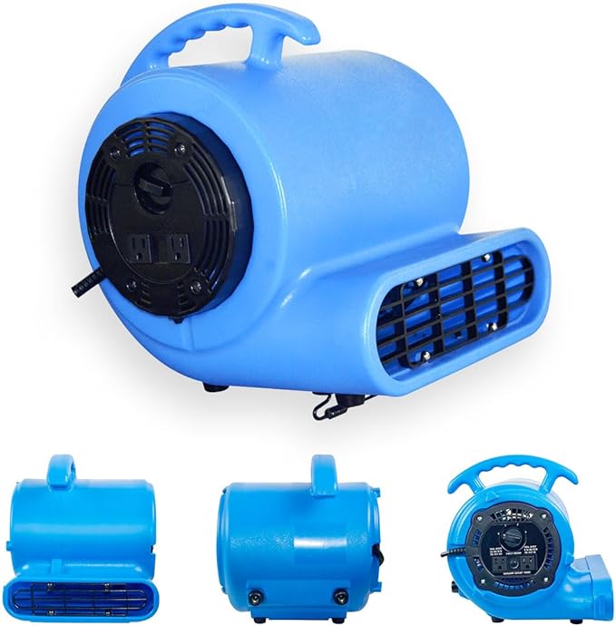 1/2hp 2800CFM Speed Air Mover Carpet Dryer Floor Fan Cooling Fan - Industrial Heavy Duty Abanico de Piso Blower Fan with High Power for Commercial and Industrial Use