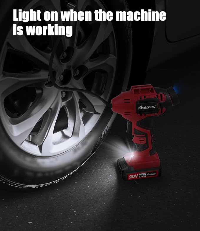 AVID POWER Tire Inflator Air Compressor Bundle with 20V Cordless Drill Set with 22pcs Drill Bits