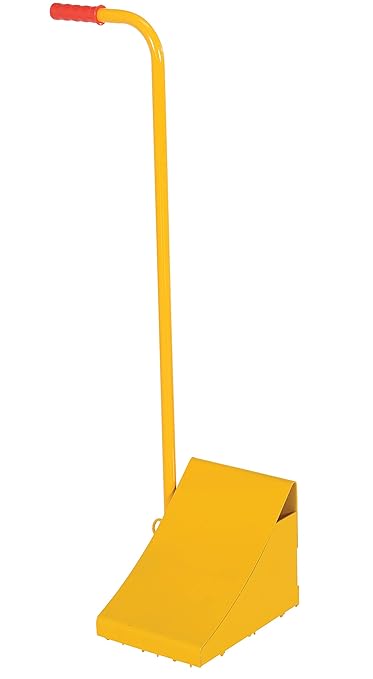 Vestil FAB-11-ERGO Fabricated Steel Wheel Chock with Ergonomic Handle 10-3/4 in. Length Yellow