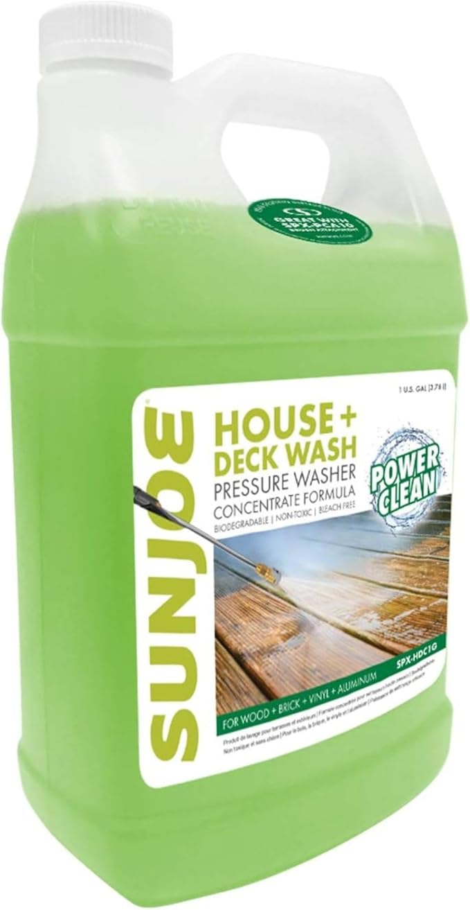 Sun Joe SPX-HDC1G House and Deck All-Purpose Pressure Washer Rated Concentrated Cleaner, 1-Gallon , White , 128 Fl Oz (Pack of 1)