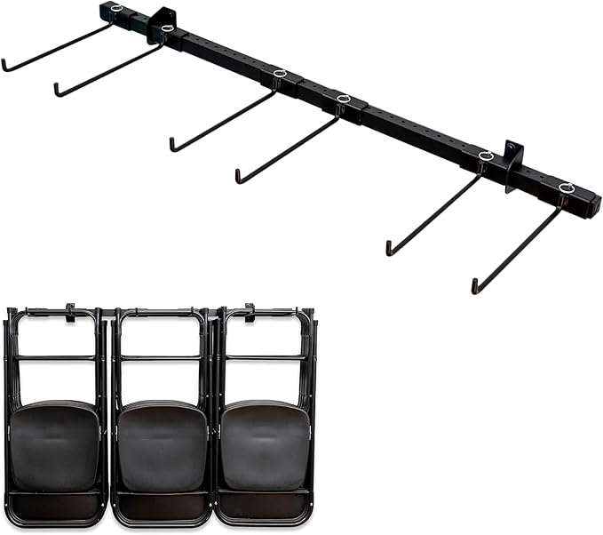 StoreYourBoard Chair Storage Rack Triple – Heavy Duty Folding Chair Rack for Home & Garage Organization, Holds 300 lbs, Chair Hangers for Folding, Patio, Beach & Camping Chairs