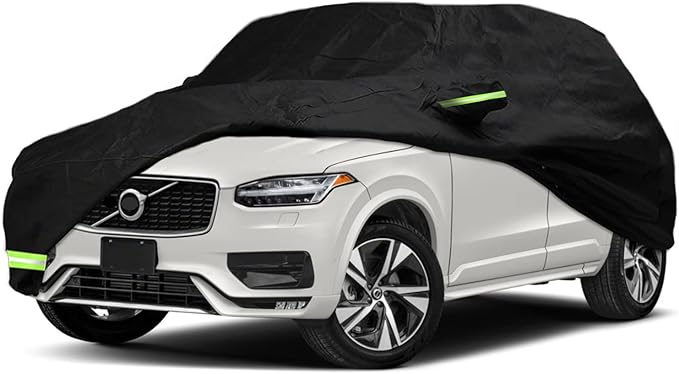 YIXIN Waterproof Car Cover for 2002-2026 Volvo XC90 Car Cover Custom Fit 100% Waterproof Windproof Strap & Single Door Zipper Bands for Snow Rain Dust Hail Protection