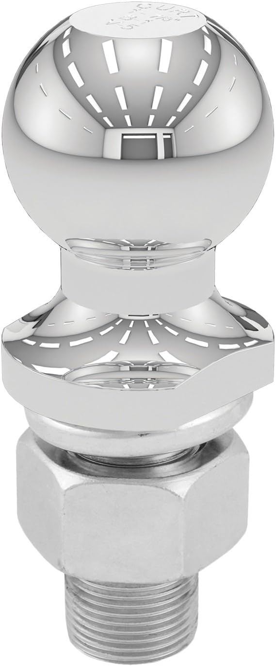 CURT 40062 Chrome Trailer Hitch Ball, 3,500 lbs, 1-7/8-Inch Diameter, 1 x 2-1/8-Inch Shank