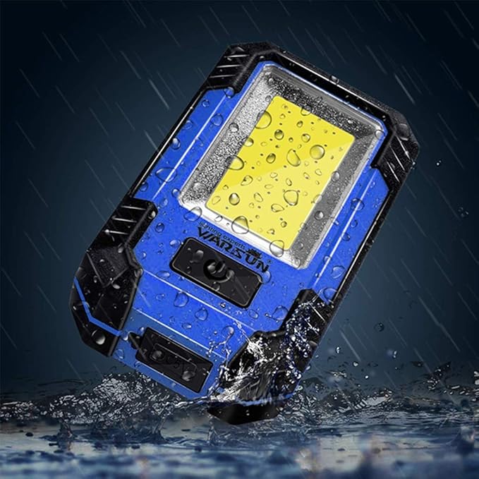 WARSUN LED Work Light Rechargeable Magnetic Portable Mechanic Worklight Battery Powered 1200 Lumens Super Bright for Car Repairing, Camping, Hiking, Stocking Stuffers Mens/Dad Gifts, Blue