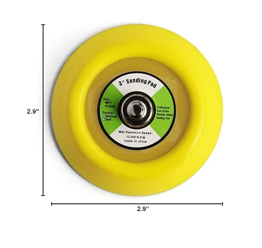 3" Hook and Loop Backing Pad 5/16"-24 Thread for Dual Action Car Polisher Sanding Polishing