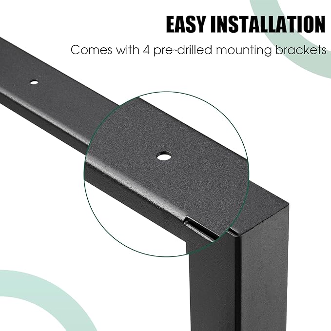 OLBRUS 19.6-Inch Depth Workbench Frame, Height Adjustable 28.5" to 33.8",Set of 4 Metal Table Legs with Floor Protectors, Heavy Duty DIY Furniture Legs for Study Desk(Power Outlets/Rubber Pad)