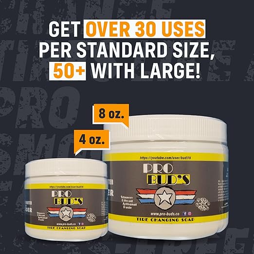 Pro Bud's Tire Mounting Paste - Peerless Lubrication Tire Mounting Lube for Quick Changing and a Secure Fit - Slip-Resistant - 4 oz.