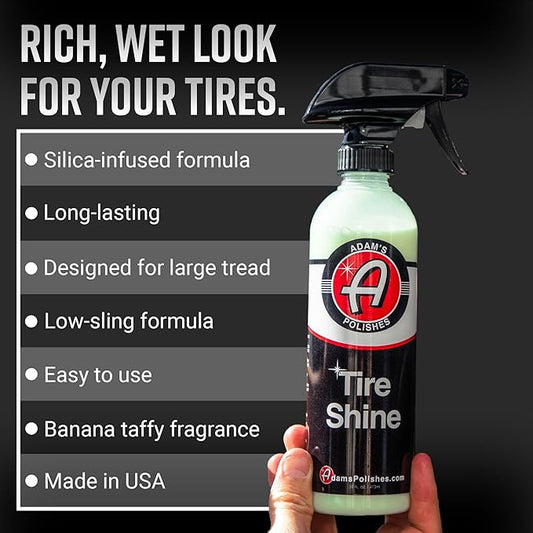 Adam's Polishes Tire Shine Gallon - Spray Tire Dressing W/ SiO2 for Non Greasy Car Detailing |Use W/Tire Applicator After Tire Cleaner & Wheel Cleaner,Gives A Ceramic Coating Wax
