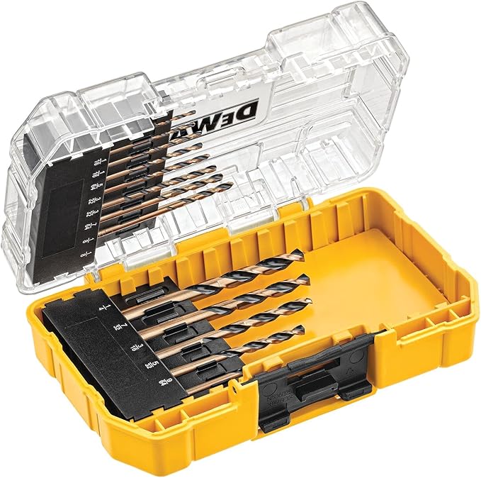 DEWALT 20V Max Cordless Drill/Driver Kit, Compact (DCD771C2) and 13-Piece Black Oxide Drill Bit Set with Pilot Point