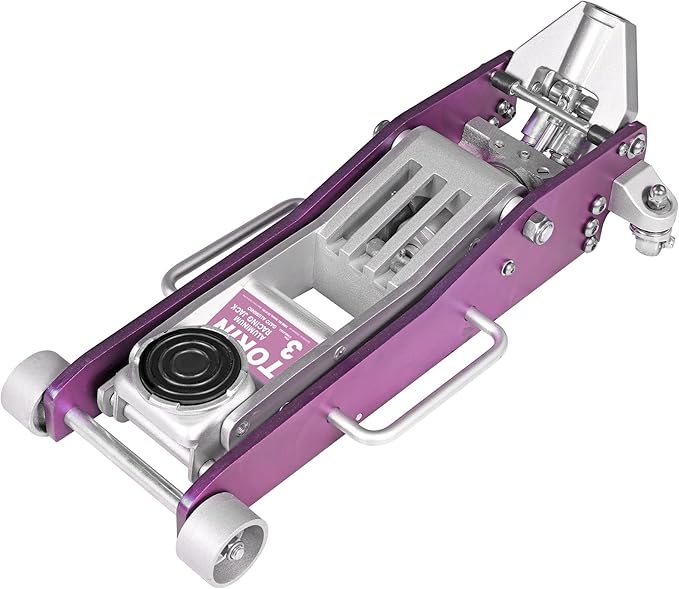 Torin AT830003XLP Aluminum Floor Jack with Dual Piston Quick Lift: Floor Jack with Quick Lift Pump, 3 Ton (6,000 lb) Capacity, Pink