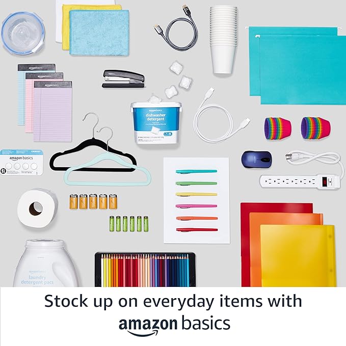 Amazon Basics 6 Cube Wire Grid Storage Organizer, Stackable Storage Cubes, Modular Closet Organizer Shelves, 14.6" D x 30.3" W x 44.8" H, White