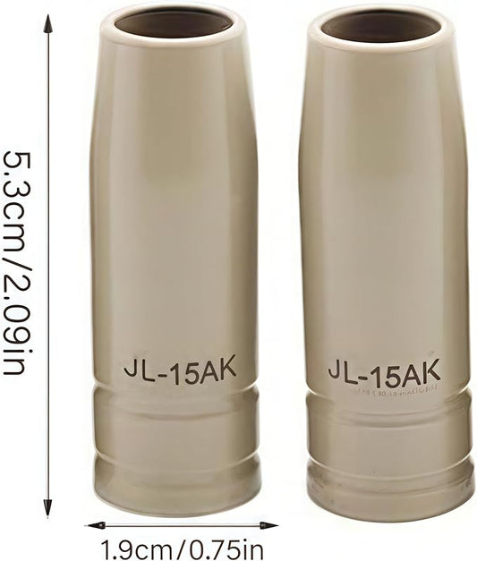 14pcs Mig Welding Nozzle Tips .035" with Non-Stick Coating; Ceramic Welding Nozzle Contact Tips Replacement MB15 15AK MIG Welder Accessories,Compatible with 15AK Welding Gun Toch (coated .035" Kit)