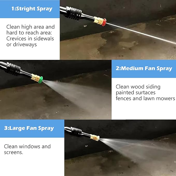Hourleey Foam Cannon Dual-Connector Accessory, Pressure Washer Double Tip Attachment for Soap Cannon with 7 Power Washer Sprayer Nozzles, 1/4" Quick Connect, 4000 PSI