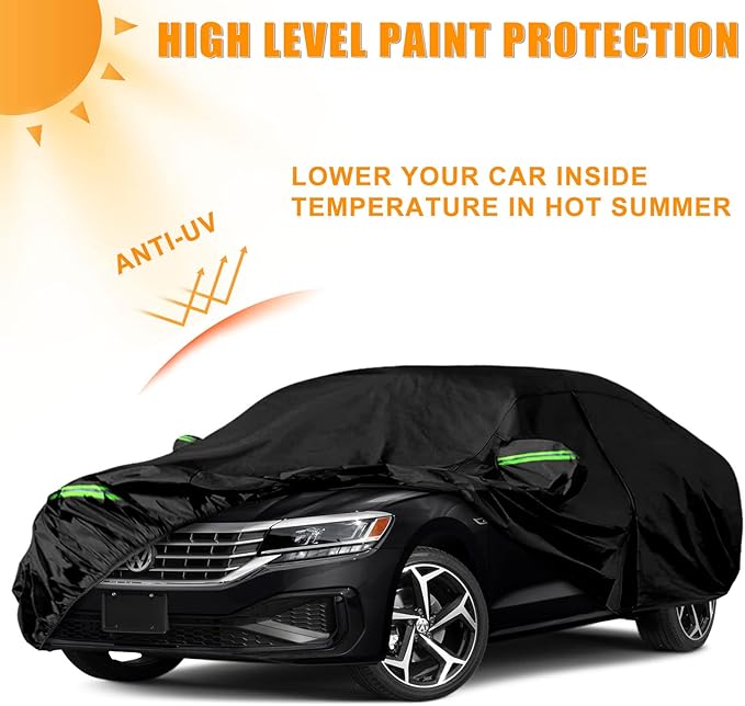Waterproof Car Covers Replace for 2006-2025 VW Passat, 6 Layers All Weather Custom-fit Car Cover with Zipper Door & Windproof Bands for Snow Rain Dust Hail Protection (Passat)