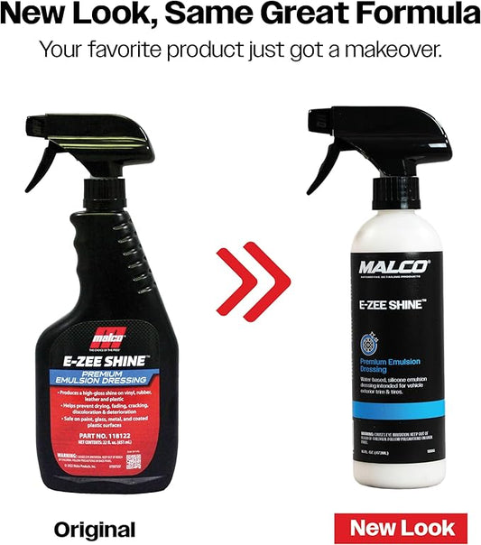 Malco E-ZEE Tire Shine Spray – Premium Emulsion-Style Dressing for All Vehicle Tires/Produces Deep Glossy Shine / 16 oz. (118116)