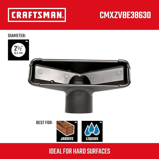 CRAFTSMAN CMXZVBE38630 2-1/2 in. Utility Nozzle Wet Dry Vac Attachment, Industrial-Grade Shop Vacuum Accessory for Cleaning Hard Surfaces, Fits 2-1/2 in. Hose Diameter
