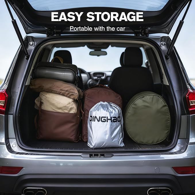 DINGHAO Car Cover Waterproof All Weather with Hot Stitching for Automobiles,6 Layers Outdoor Full Exterior Cover Sun UV Rain Snow Wind Protection Fit for 181"(181 * 73 * 65 inch) SUV