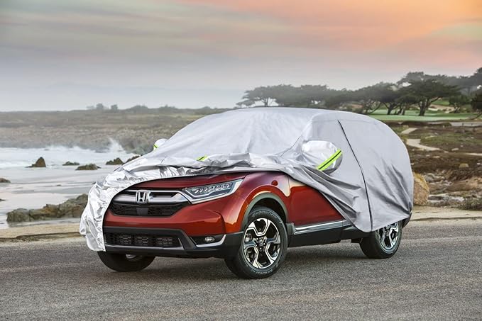 Koukou SUV Car Cover Custom Fit Honda CRV CR-V from 1995 to 2025, Waterproof Car Cover All Weather for Automobiles Outdoor Indoor with Zipper Door, Sun Rain Dust Snow Protection.