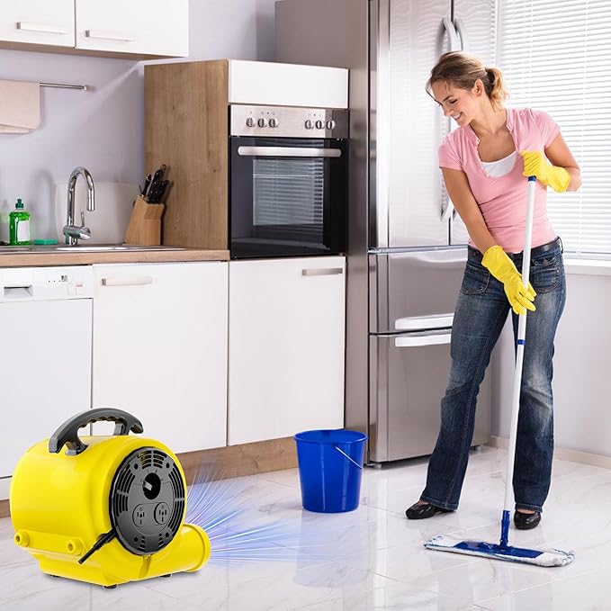 Air Mover Blower Fan, Industrial 1/2HP 2500CFM Monster Floor Blower Carpet Dryers - 3 Speeds, 4 Adjustable Angles, 15FT Long Cord, Stackable - 2026 Upgraded