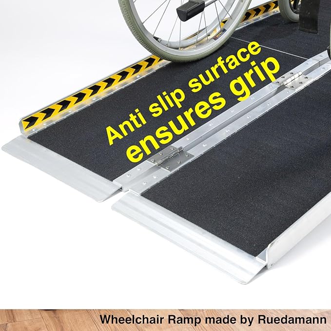 Ruedamann 2 Feet X 30.3" Portable Wheelchair Ramp, Ramps for Wheelchairs for Home with Handle, Wheel chair Ramps for Home Steps, Doorways, Entry, Stairs, Curbs, Porch, Scooters, warehouse trolley cart