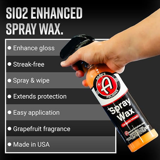 Adam's Polishes Spray Wax Kit - Advanced Carnauba Car Wax | Car Spray Polish | During Car Wash Paste Wax Clay Bar & Buffer Polisher For Ultimate Protection On Paint Wheels Windows | Cleaning Supplies