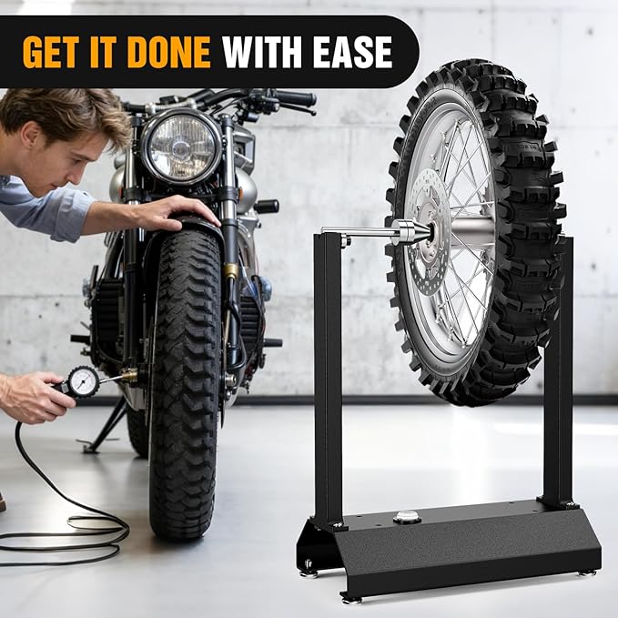 Nilight Motorcycle Bike Wheel Balancer, Tire Balancer Stand for Static & Dynamic Alignment, Heavy Duty Rim Balancing Tool with Adjustable Centering Cones for Most Motorcycles, Dirt Bikes, Sport Bikes