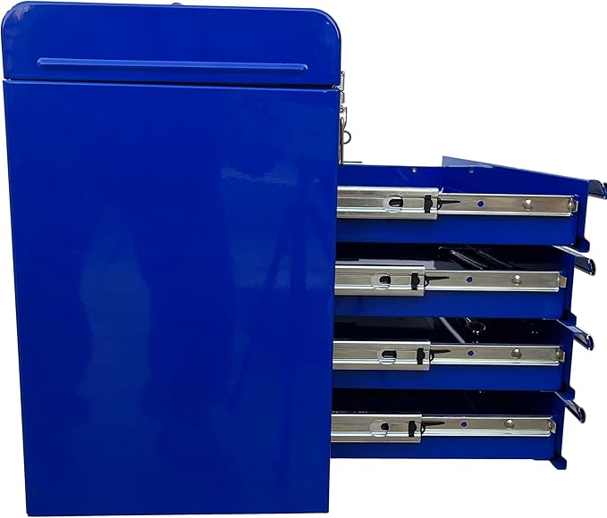 Workington Portable Metal Tool Chest with 4 Drawers, 20" 4-Drawer Tool Chest Cabinet with Ball Bearing Drawer Slides, Steel Tool Storage Box Organizer 4004 Blue