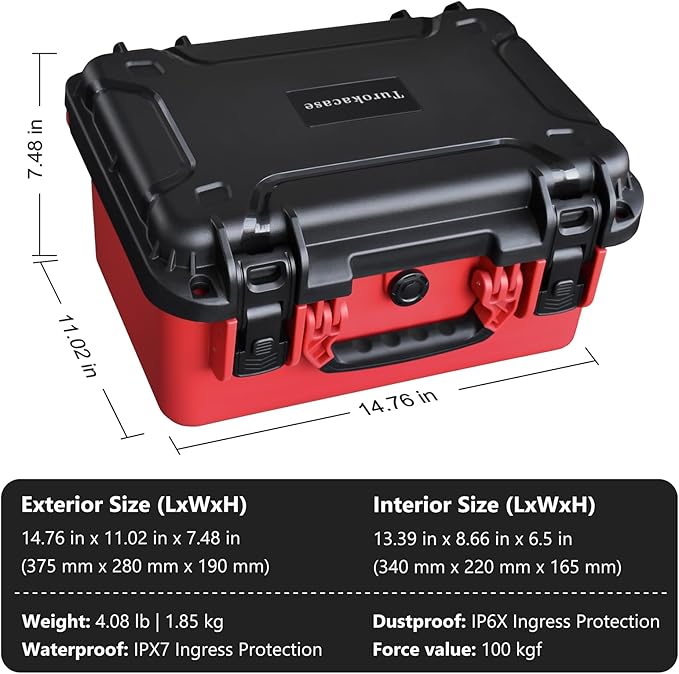 Case for Milwaukee M12 2475-20 Compact Inflator โ Waterproof Hard Shell Air Pump Storage Box with Shockproof Foam, Fits Tool, Battery & Charger โ Dustproof Heavy-Duty Carry Case (Case Only)
