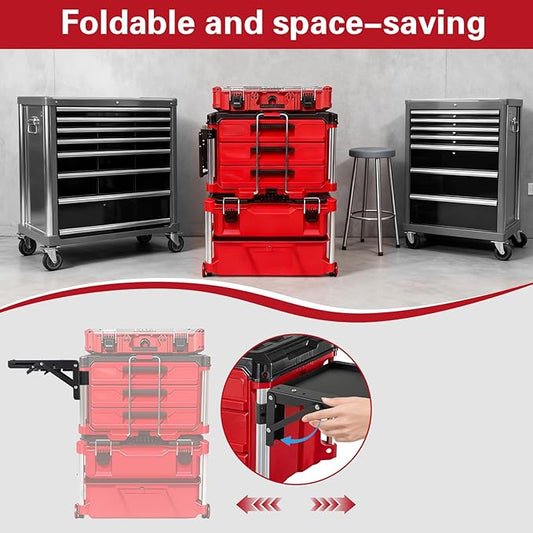 Foldable Magnetic Table Workbench Packout Tool Tray - Heavy Duty Work Station for Repairs, Assembly,Packout System 200lb Include 12 Pairs Cotton Work Gloves